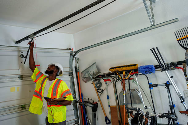 Professional Garage Door Panel Replacement technician working in Naples, UT